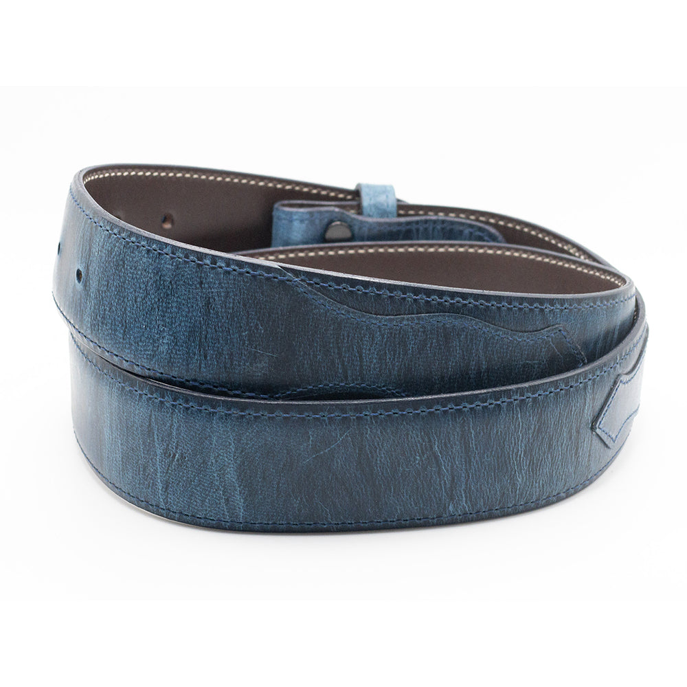 Blue Goatskin Belt Strap