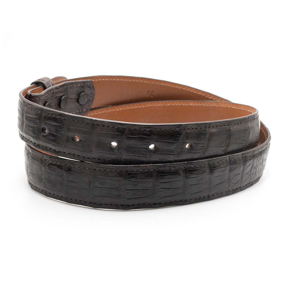 Brown Caiman Crocodile Belt Strap