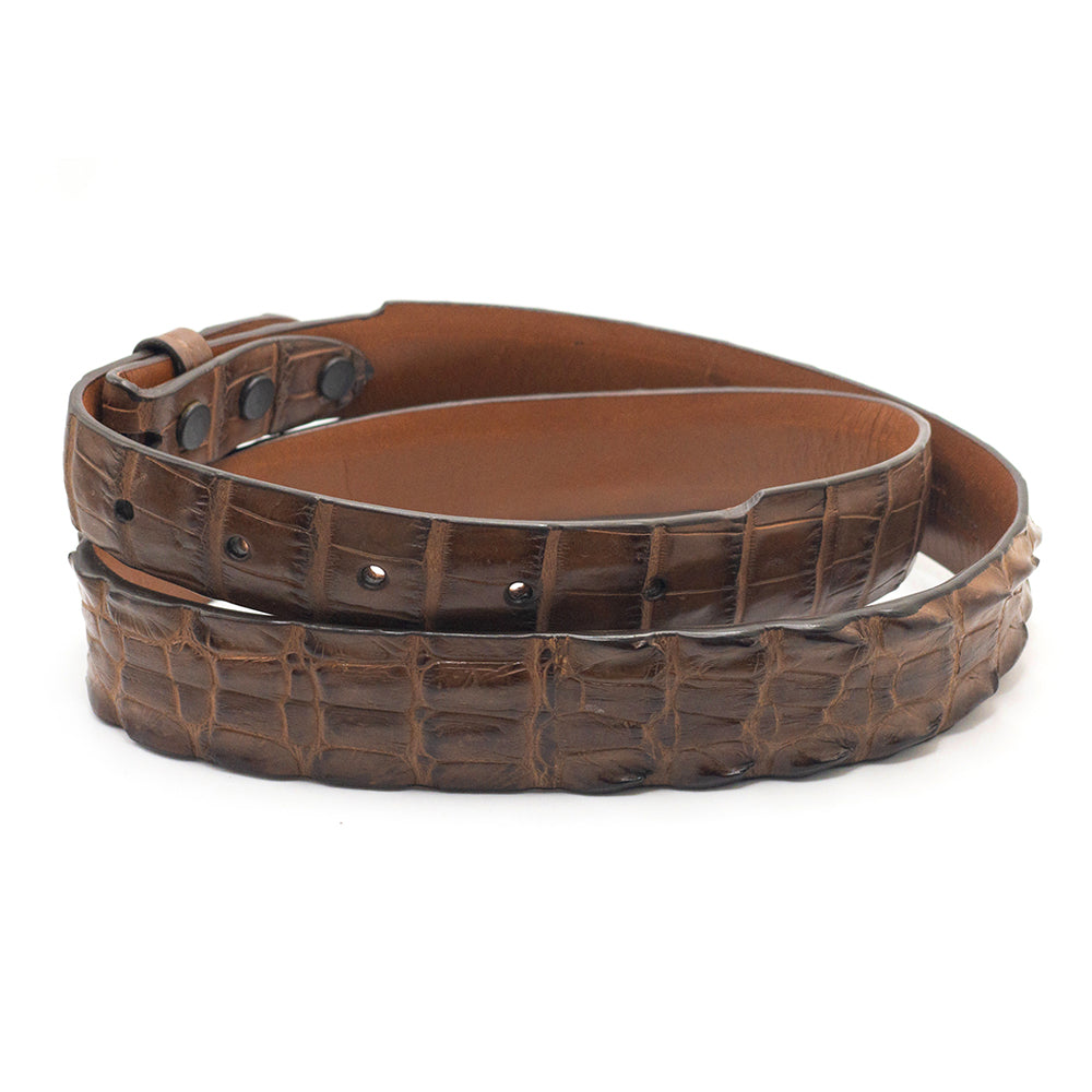 Brown Double Tail Crocodile Belt Strap