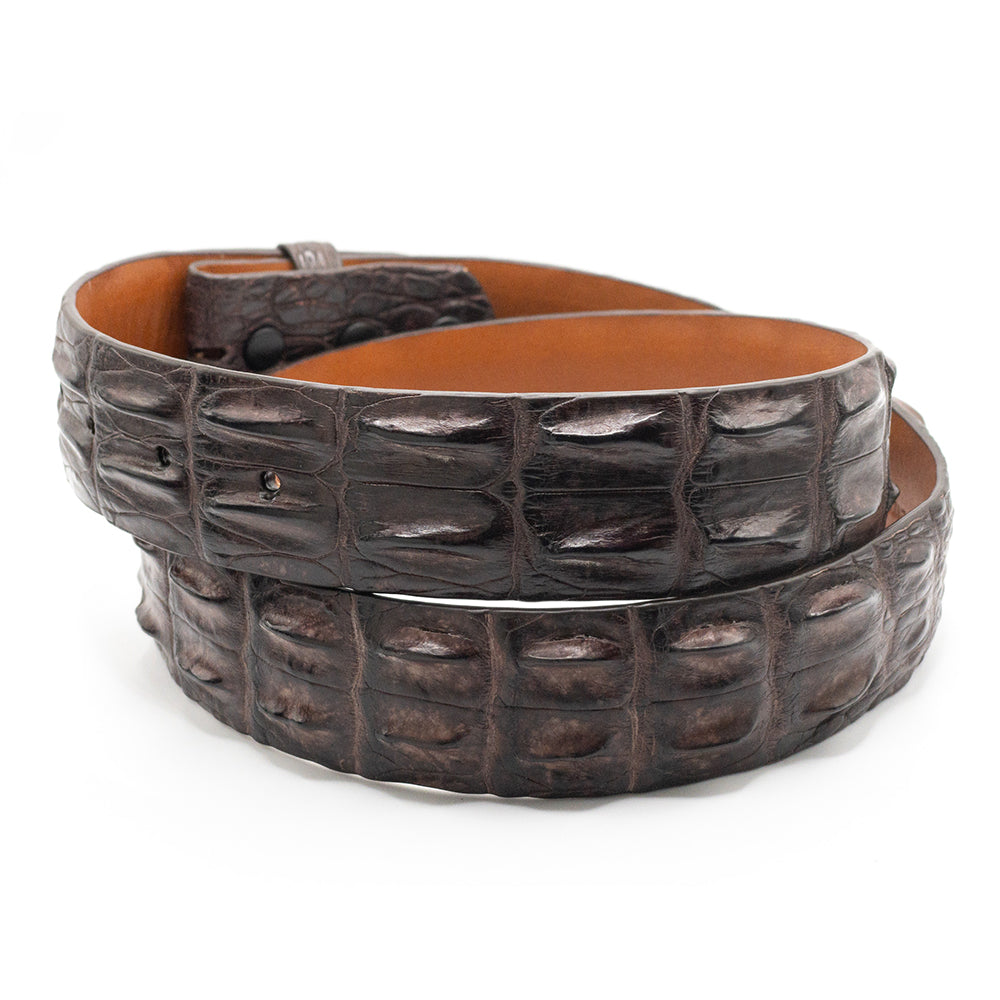 Brown Australian Saltwater Crocodile Belt Strap