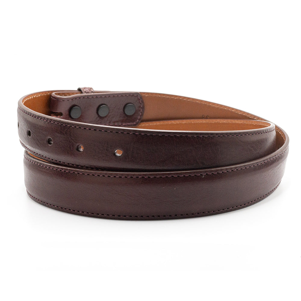 Burgundy Italian Calf Belt Strap