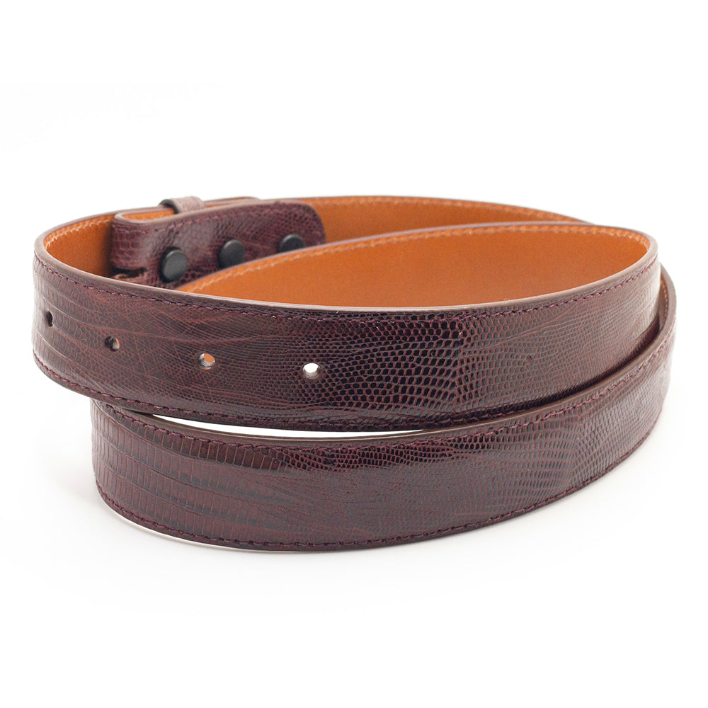 Burgundy Lizard Belt Strap