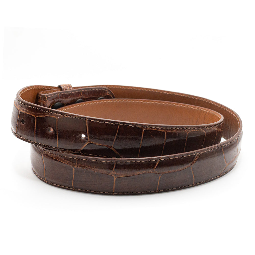 Cognac Alligator Belt Strap