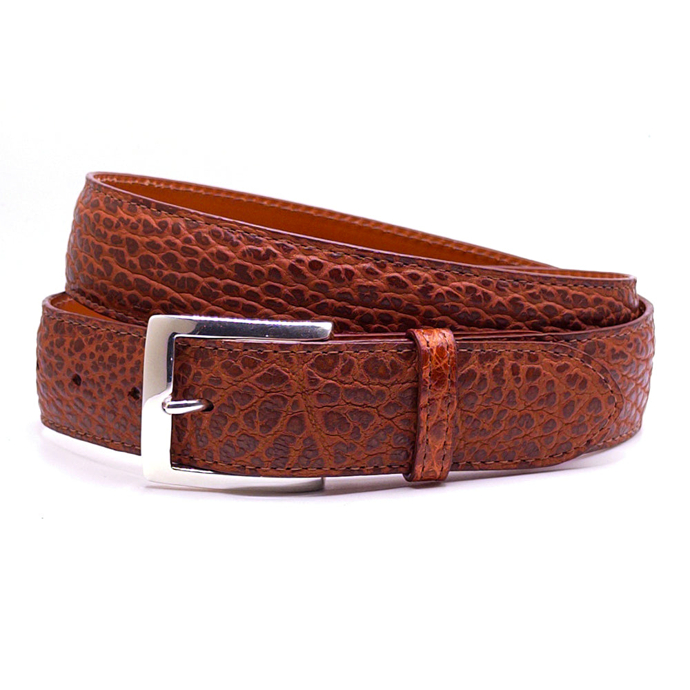 Cognac Bison Golf Belt & TT Silver Buckle