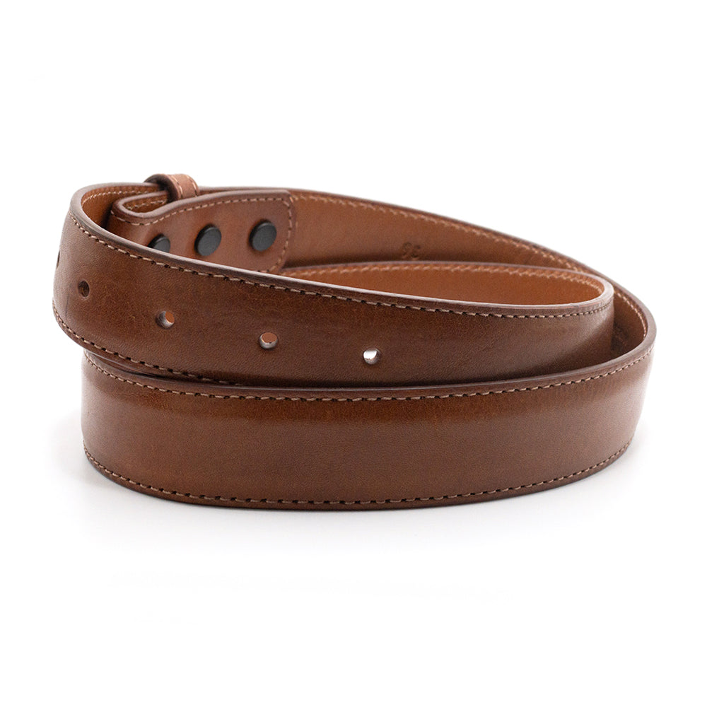 Cognac Italian Calf Leather Belt Strap