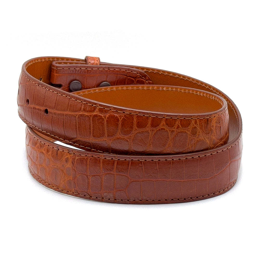 Cognac Nile Crocodile Belt Straps