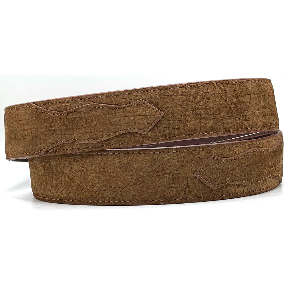 Distressed Tan Hippo Leather Belt Strap