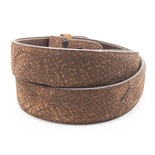 Distressed Hippo Leather Belt Strap