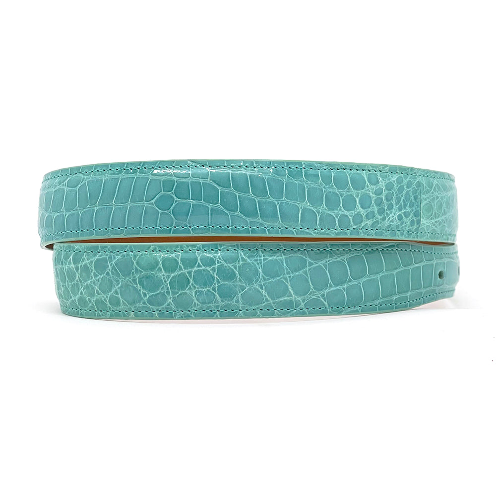 Aqua Blue Alligator Belt Strap