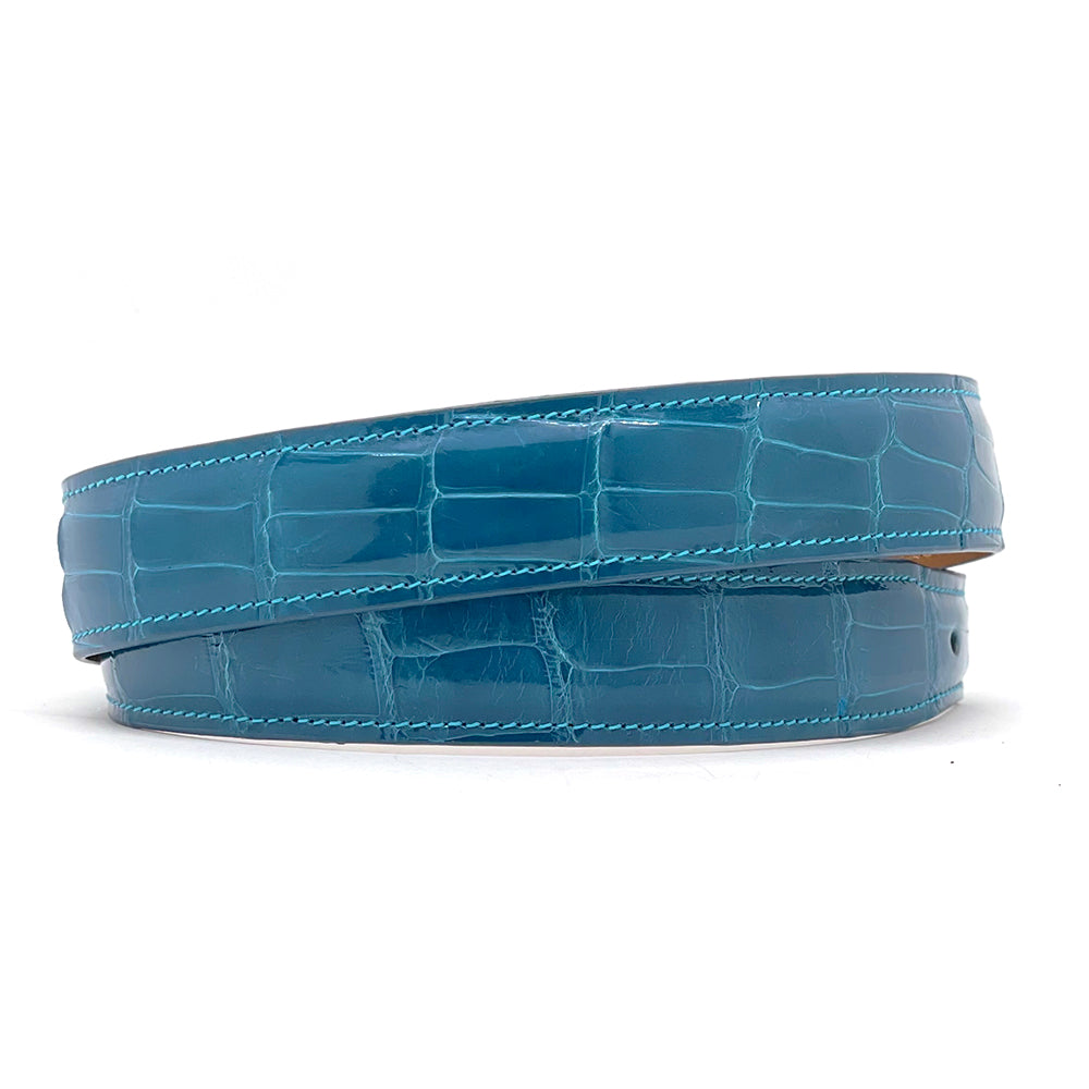 Turquoise Blue Alligator Bet Strap