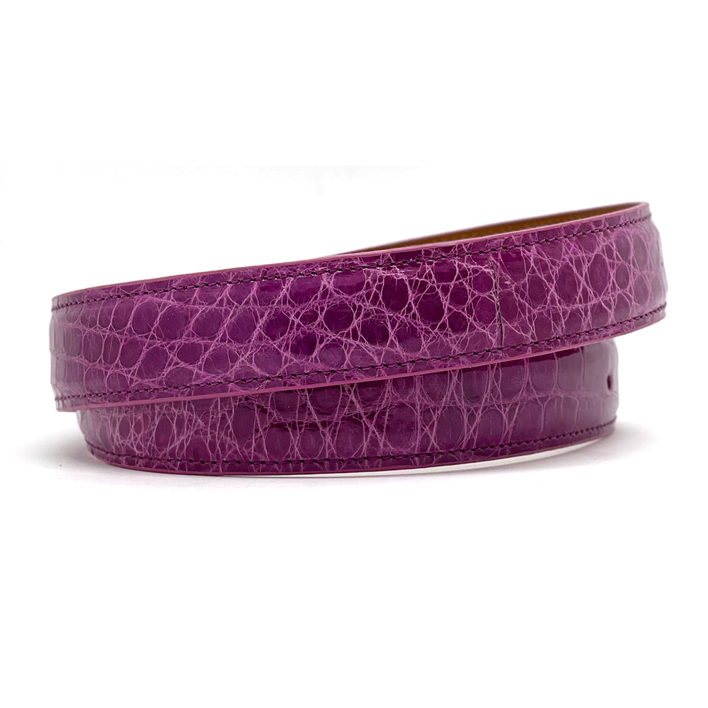 Purple Matte Blue Gator Belt Strap with Buckle – Double R Brand