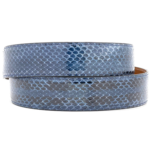 Navy Blue Snakeskin Belt Strap