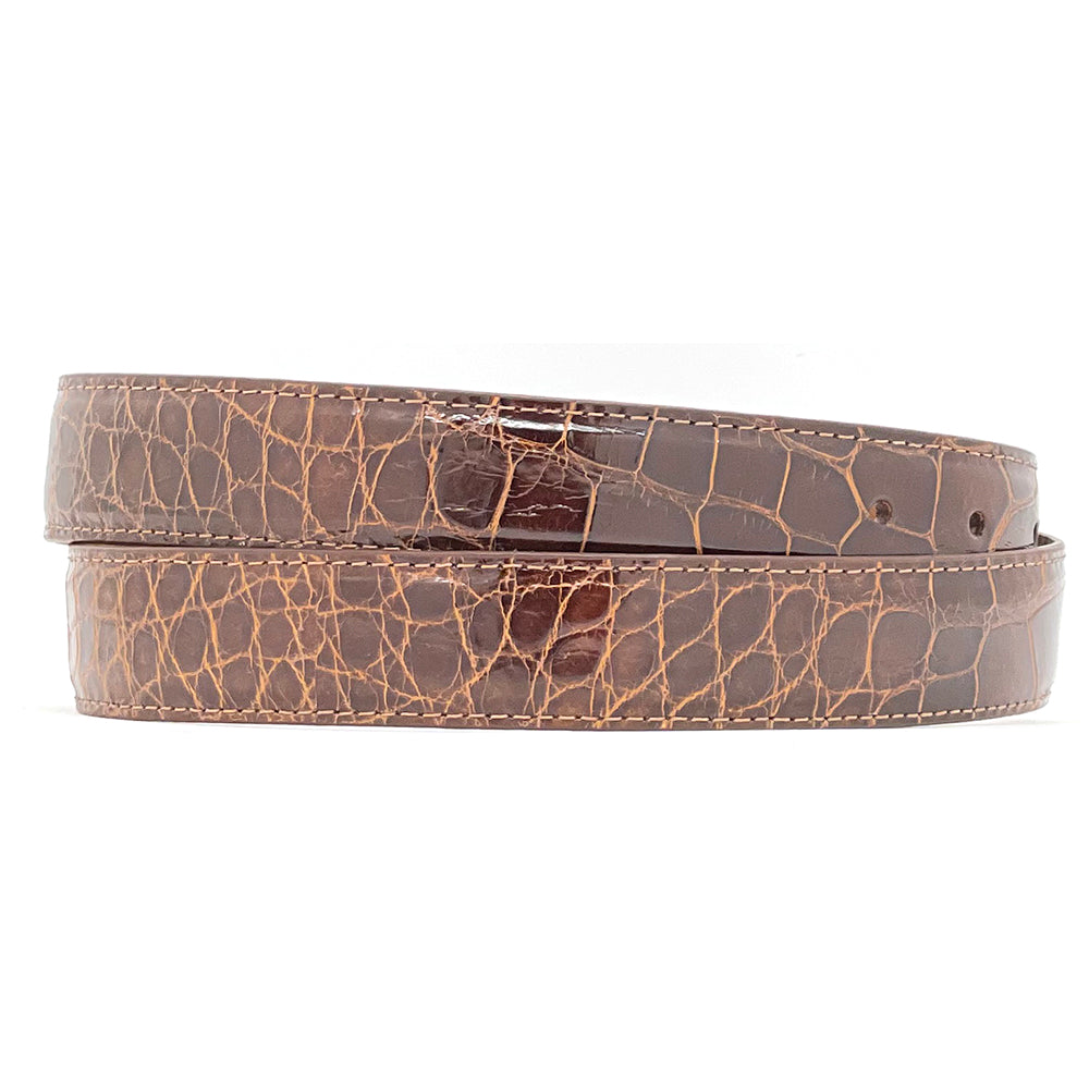Cognac Alligator Belt Strap