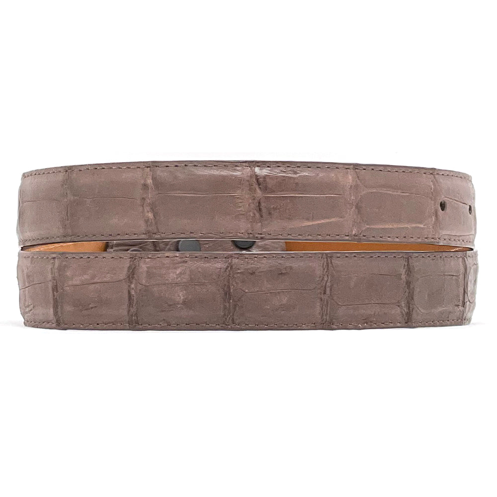 Brown Caiman Crocodile Belt Strap