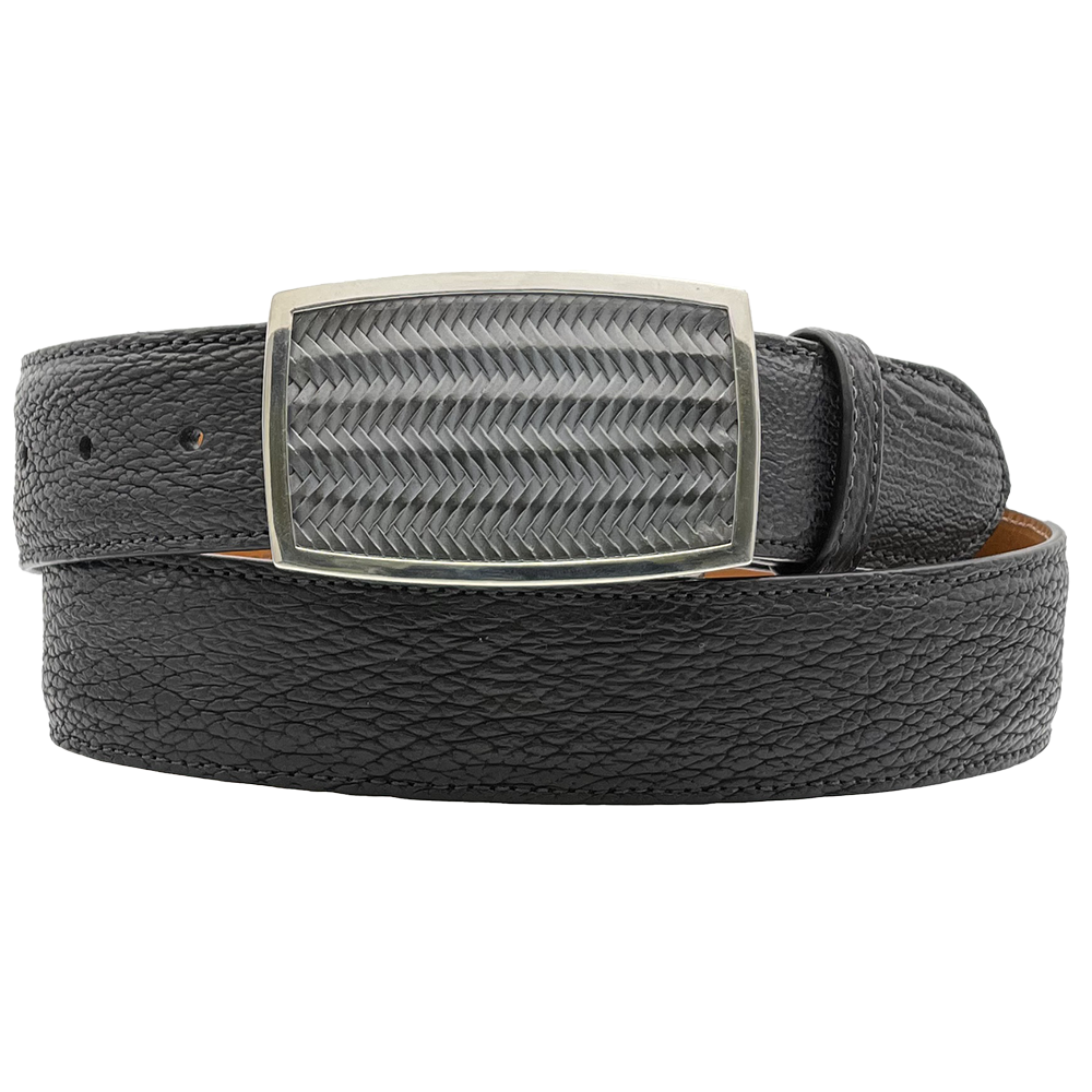 Silver Basketweave Belt Buckle