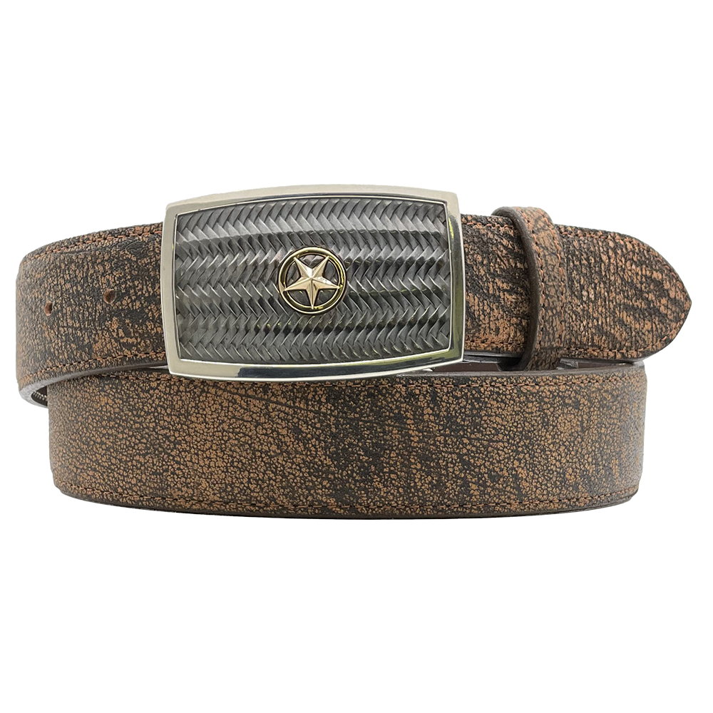 Basketweave Gold Star Belt Buckle