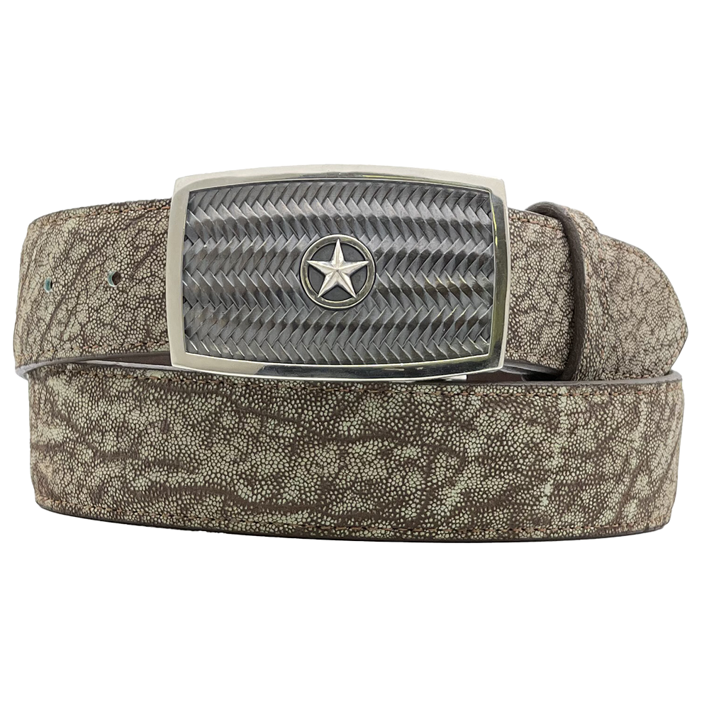 Silver Star Backetweave Belt Buckle