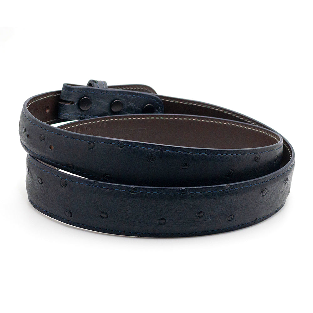 Navy Blue Full Quil Ostrich Belt Strap