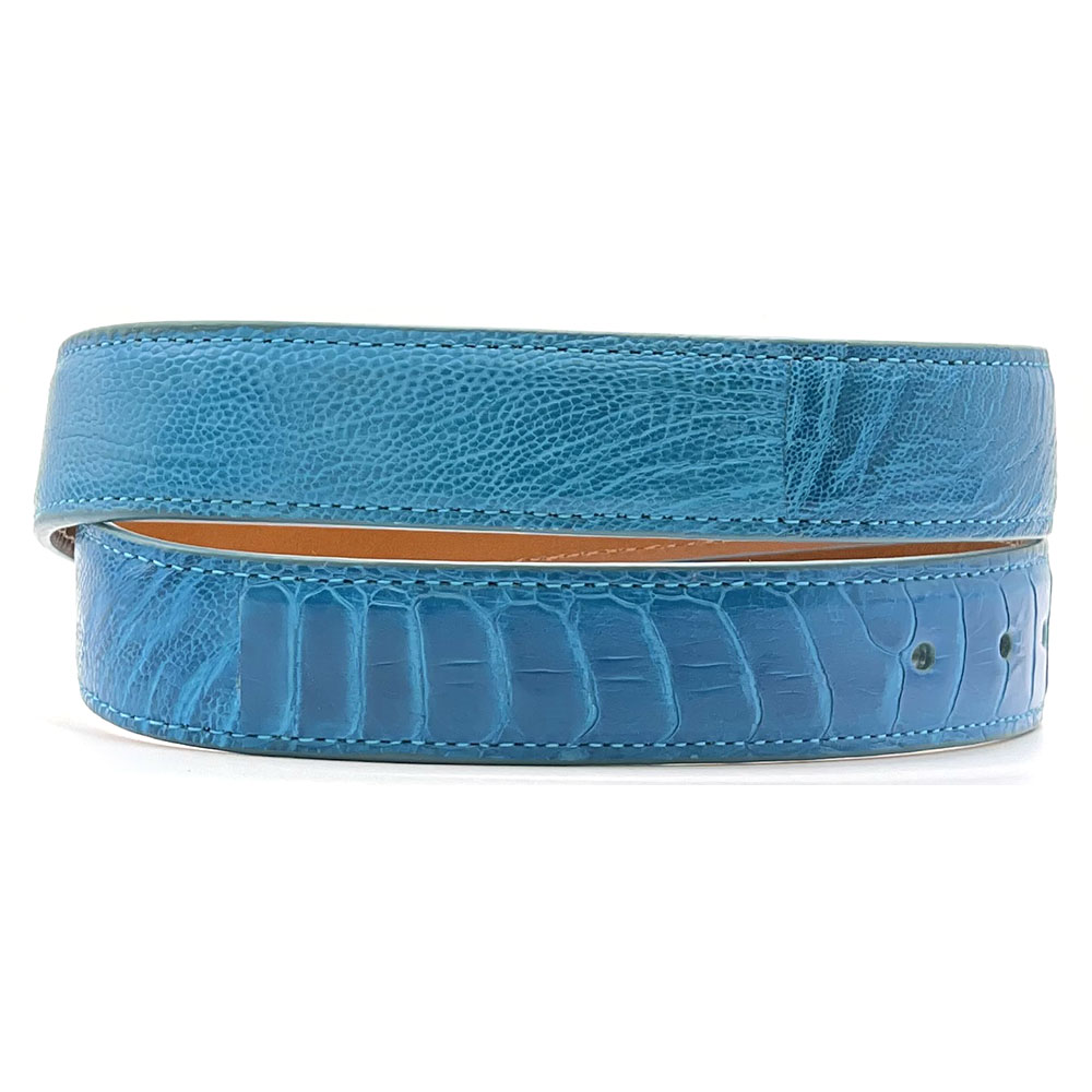 Turquoise Blue Ostrich Leg Belt Strap