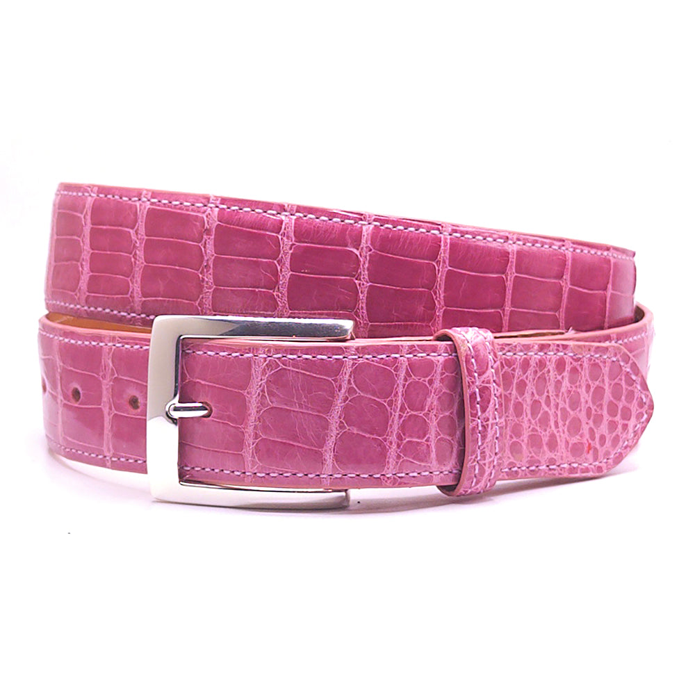 Pink Alligator Golf Belt & TT Silver Buckle