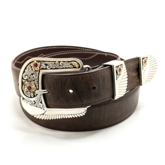 Richard Stump Feather Belt Buckle Set