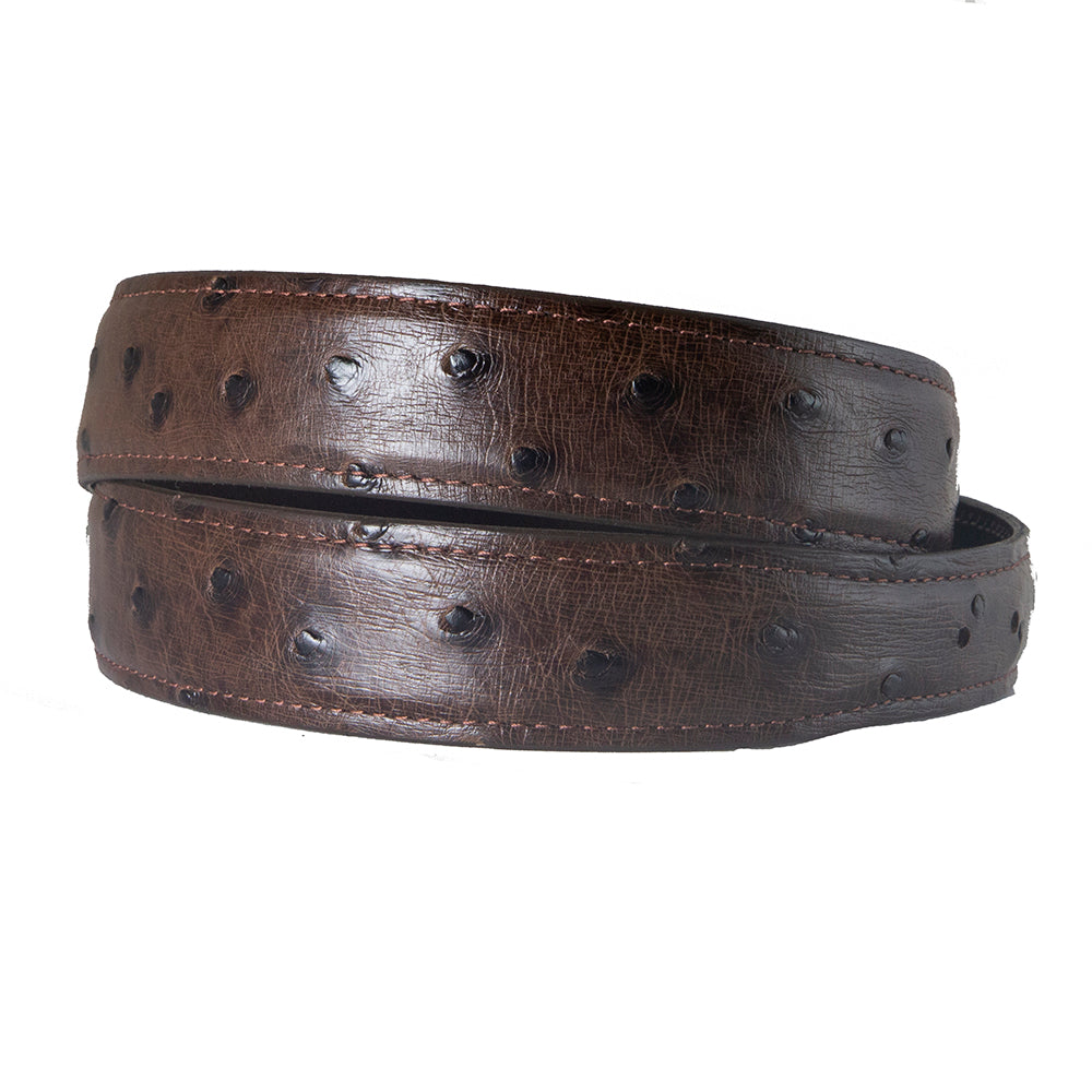 Sienna Brown Full Quill Ostrich Belt Strap