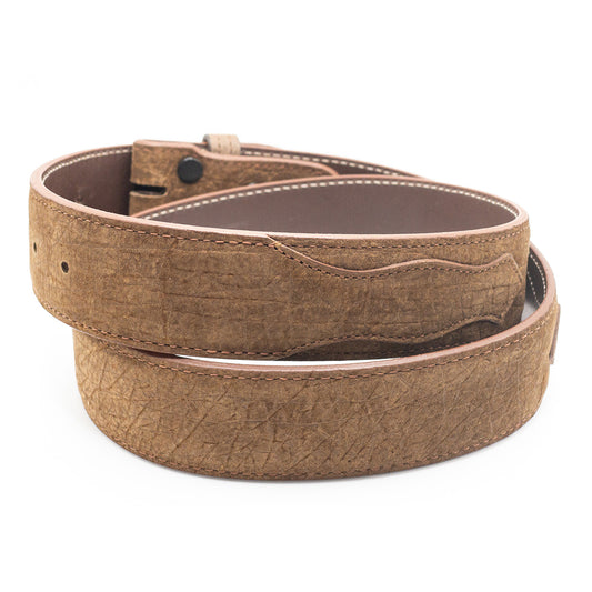 Distressed Tan Hippo Leather Belt Strap