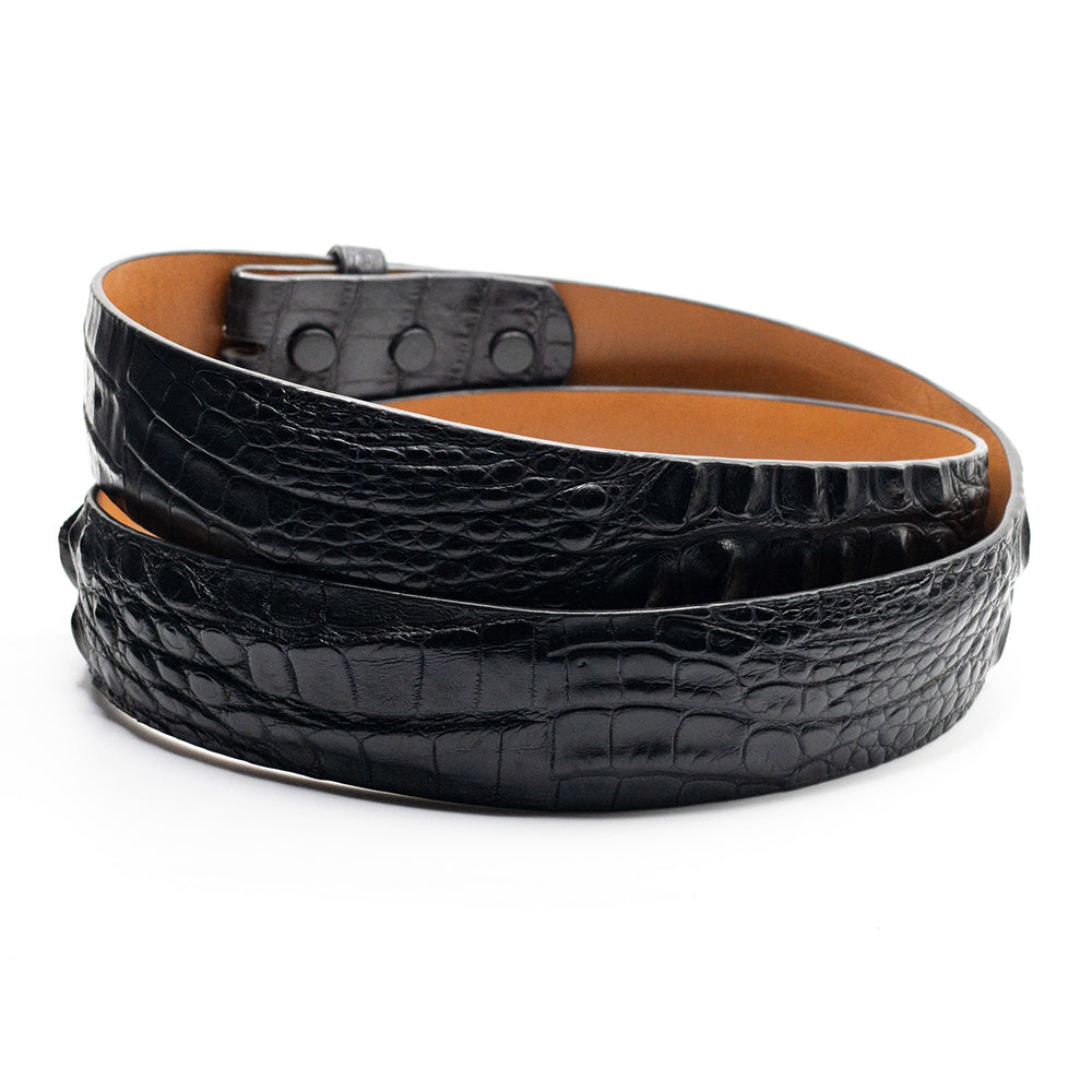 Black Horn-Back Alligator Belt Strap