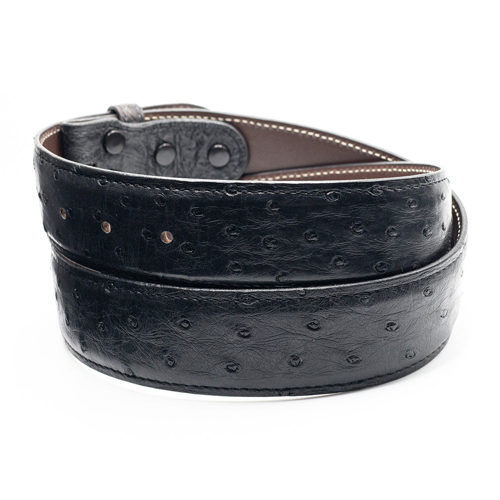 Black Full Quill Ostrich Belt Straps Tom Taylor Belts Buckles Bags