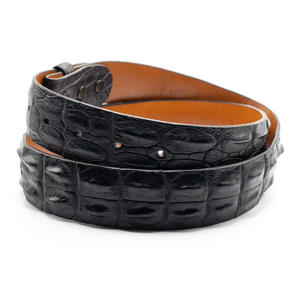 Black Australian Saltwater Crocodile Belt Strap