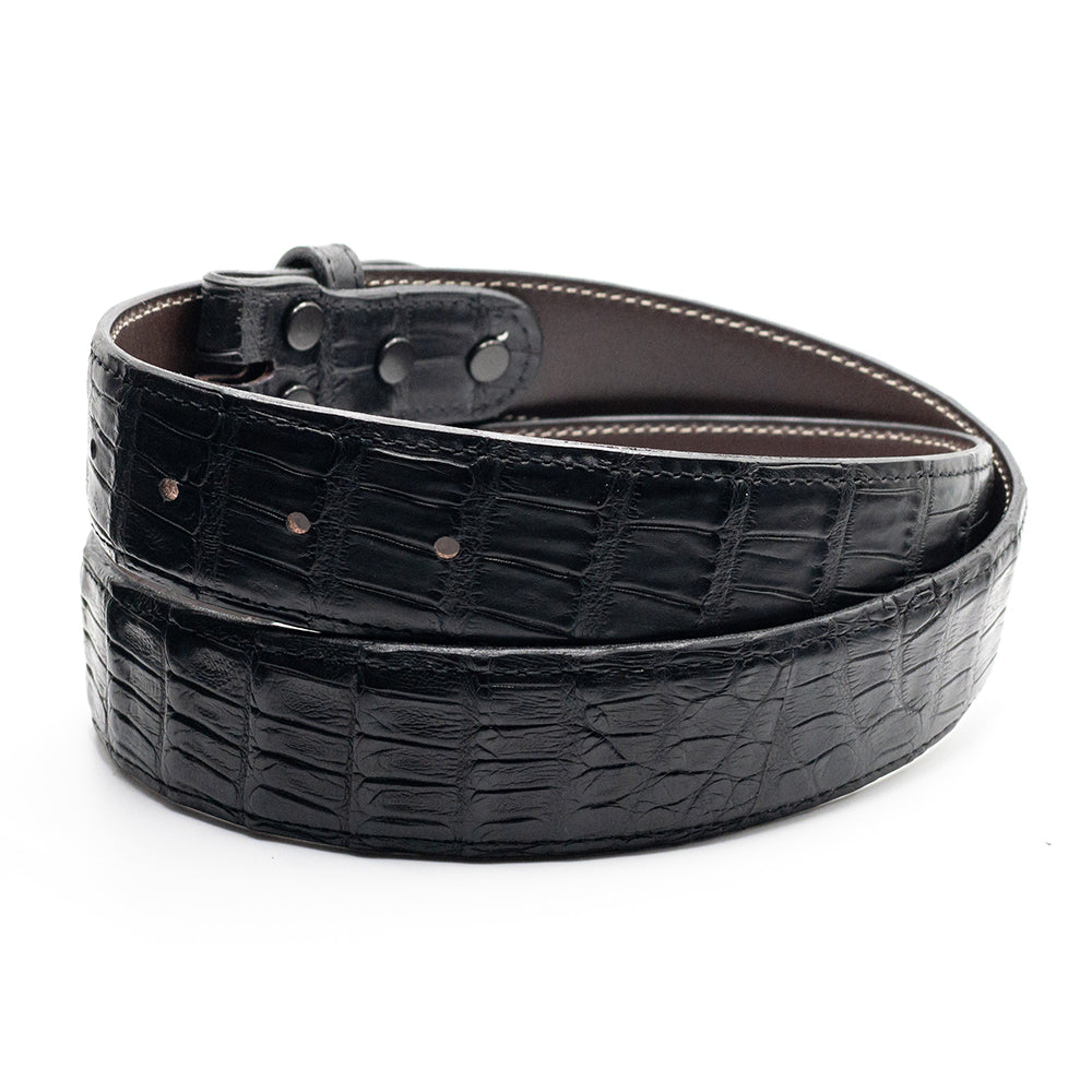 Black Ultra Crocodile Belt Strap