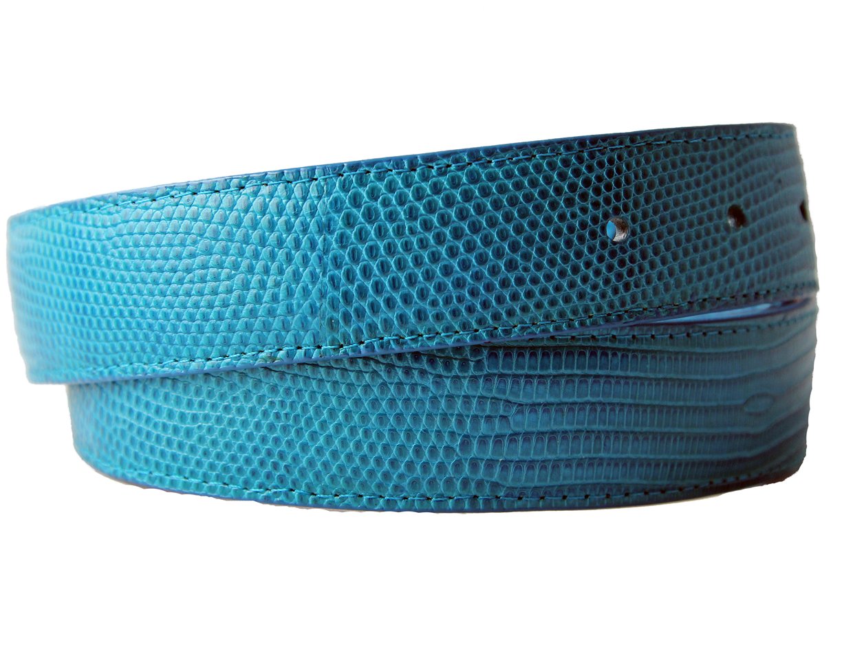 Turquoise Blue Lizard Belt Strap