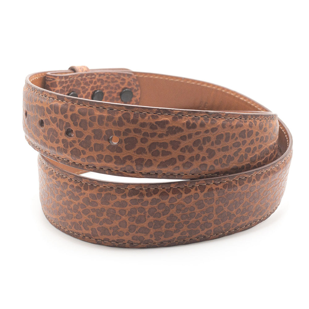 Cognac Bison Leather Belt Strap