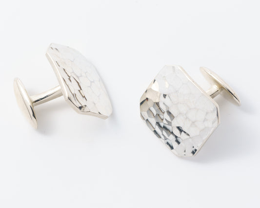 Hammered Sterling Silver Cufflinks