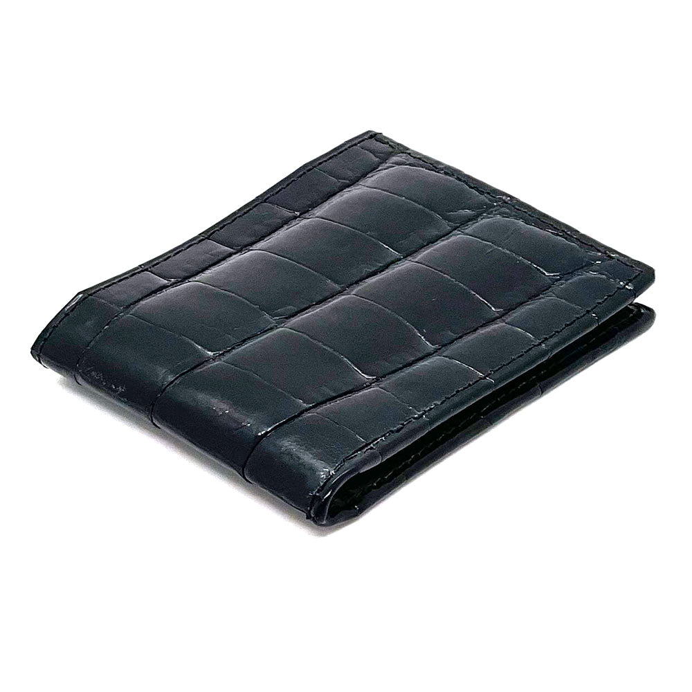 Black Alligator Slim Fold Wallet