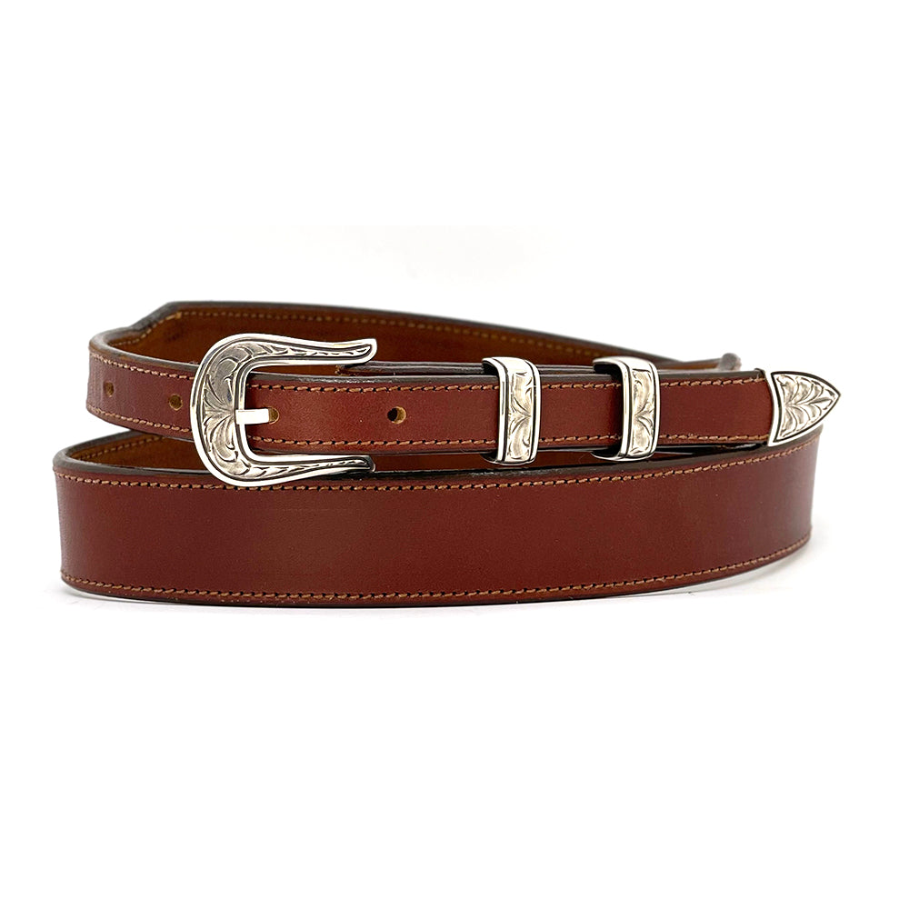 Engraved Sterling Silver Buckle Set