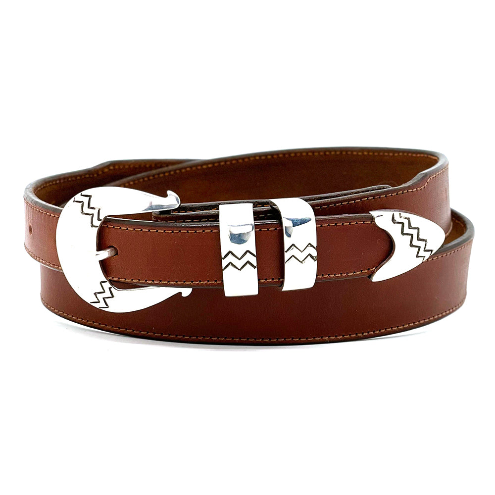 B G Mudd Sterling Silver Belt Buckle Set