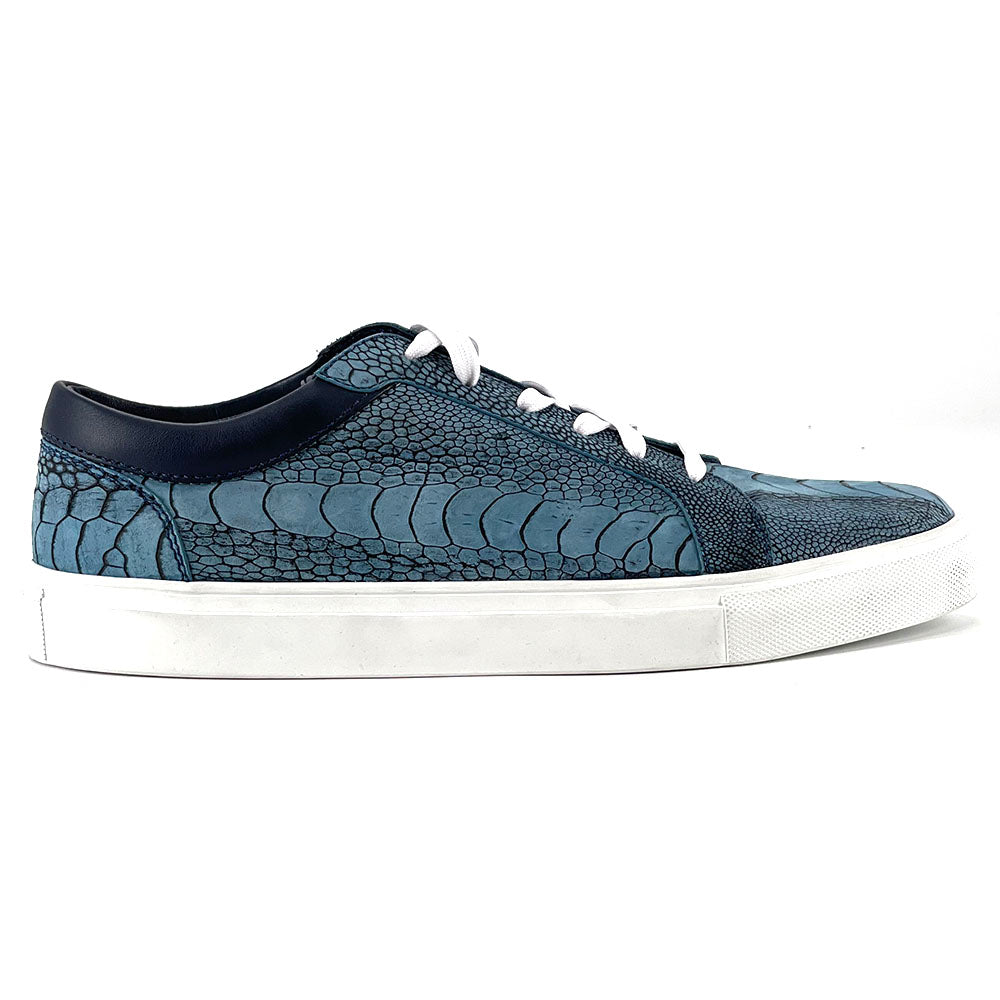 Blue Ostrich Leg Sneakers