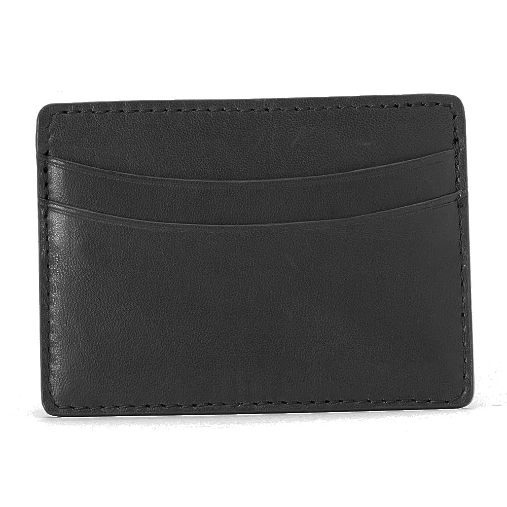 Black Italian Leather Card Case