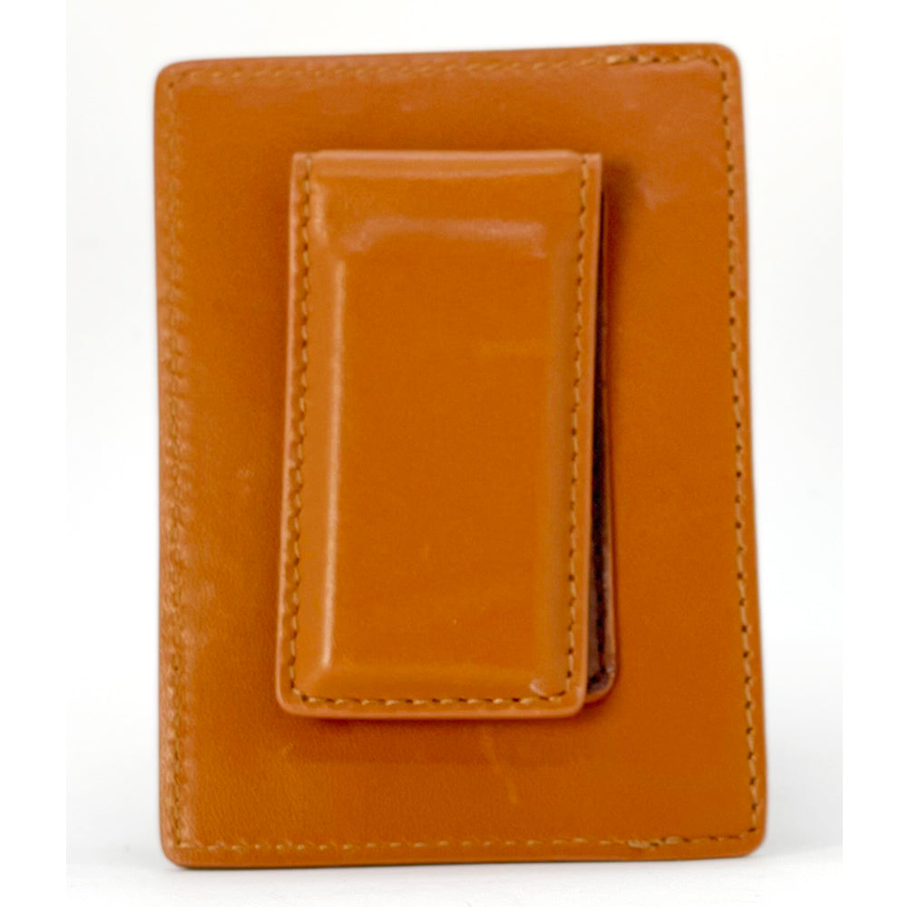 Cognac Calf Sprot Clip Front Wallet
