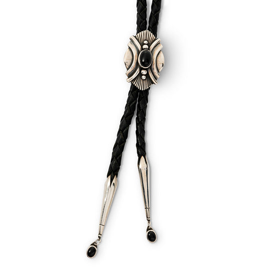 Silver and Onyx Bolo Tie