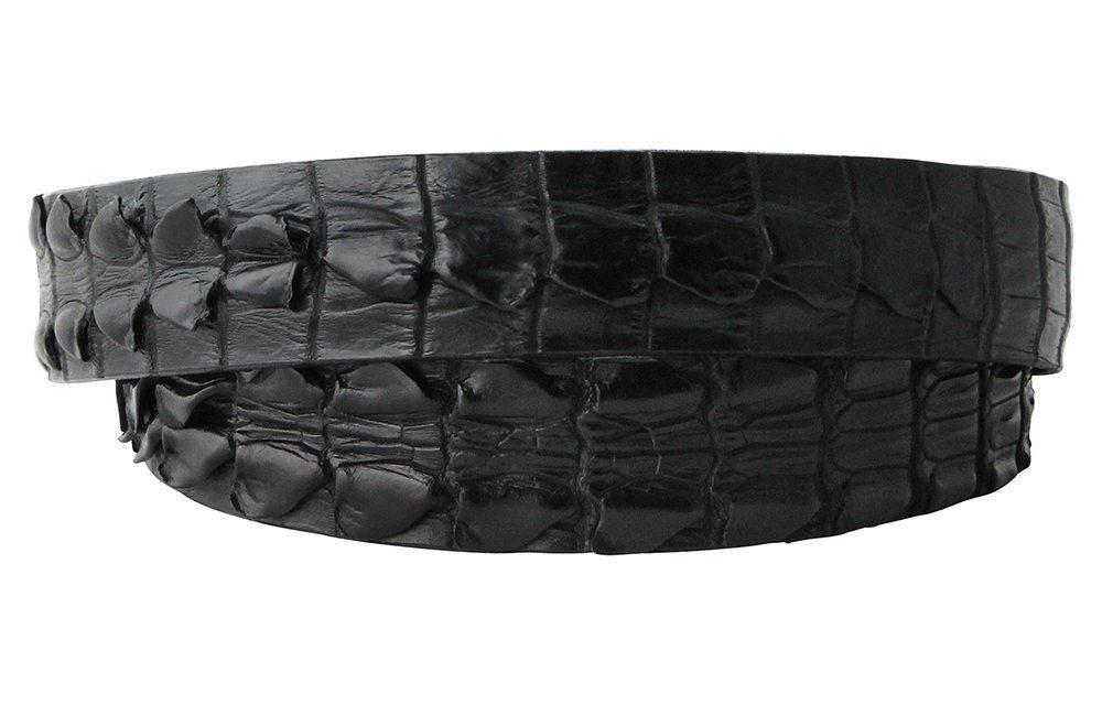 Black Double-Tail Crocodile Belt Strap
