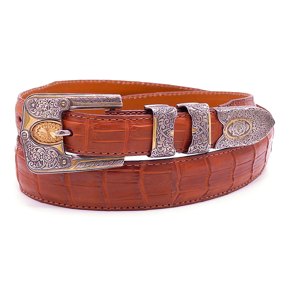 Neil Hunt Adirondack Buckle Set on a cognac Nile crocodile elt strap.