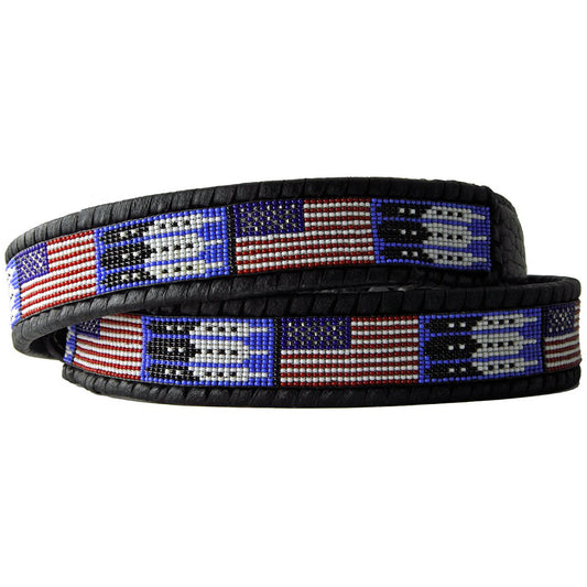 American Flag Beaded Belt