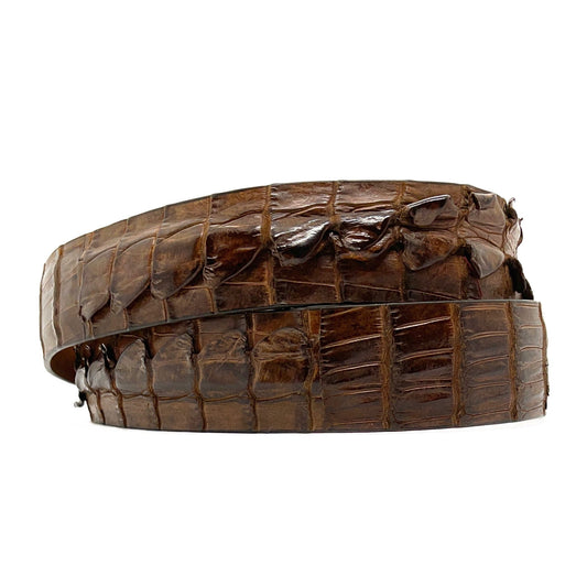 Brown Double Tail Crocodile Belt Strap