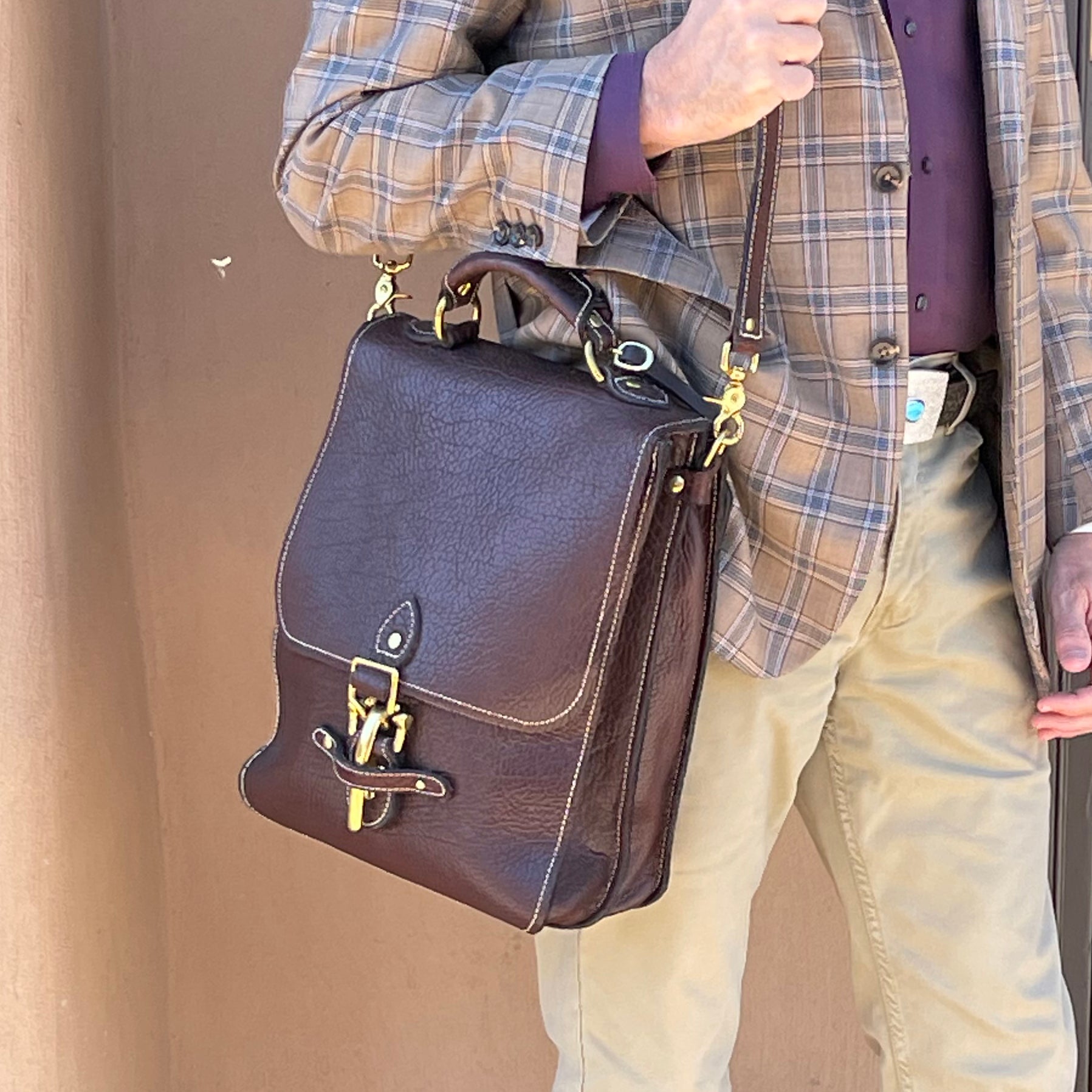 American Bison Messenger Bag Handmade Leather Bags TOM TAYLOR