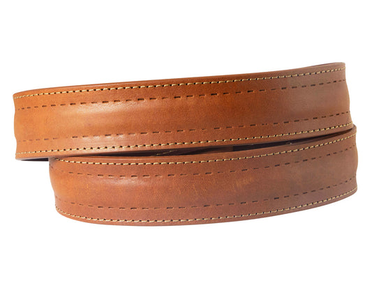 Tan Beveled Leather Belt Strap