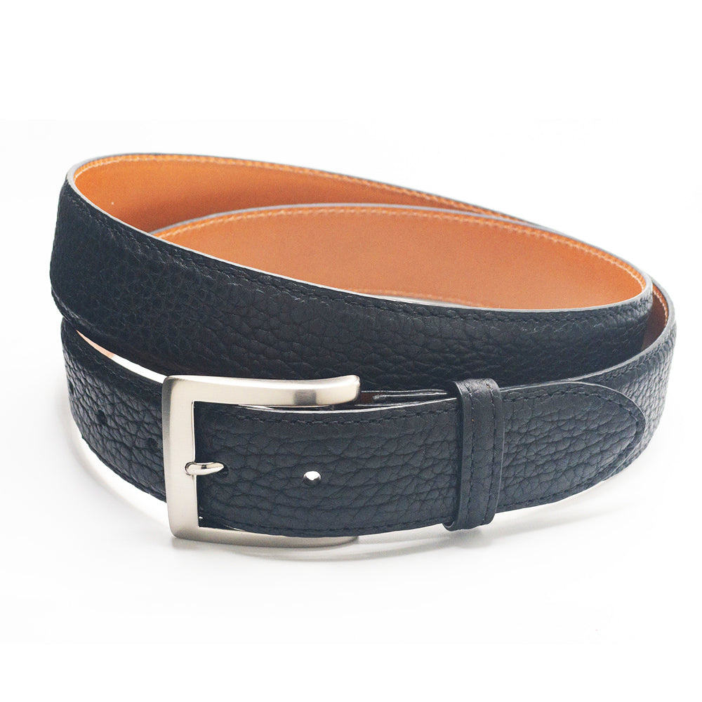 Black Bison Leather Golf Belt