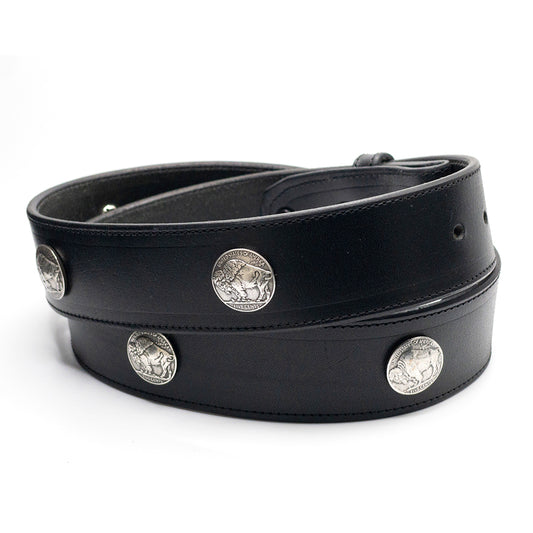 Balck Buffalo Nickels Leather Belt Strap