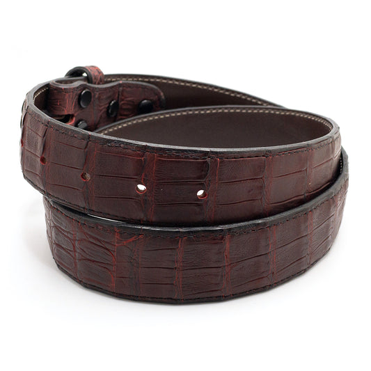 Black-Cherry Crocodile Belt Strap